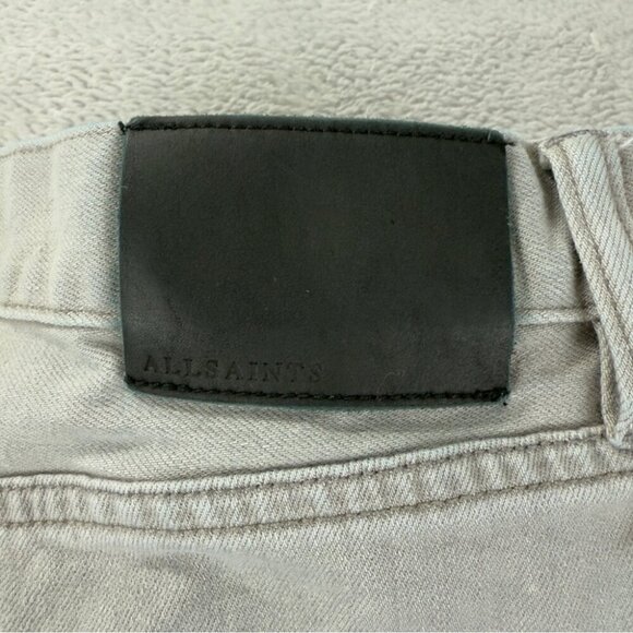 All Saints Cigarette Men's Jeans 32x30 Light Grey Denim - Picture 6 of 11